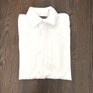Boys Michael Kors Long-Sleeve Cotton Collared Button-Down Shirt white